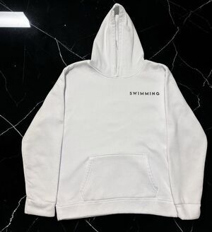 Mac Miller Swimming Graphic Hoodie Size M White Pullover Hip Hop Music Merch